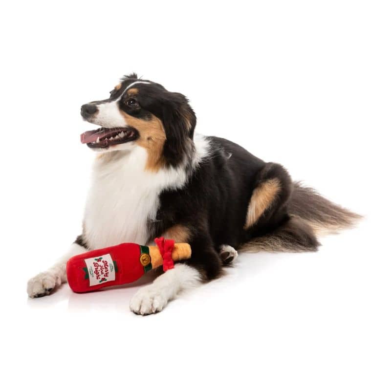 PELUCHE NOEL POUR CHIEN - BOUTEILLE FESTIVE 🍾 – Image 4