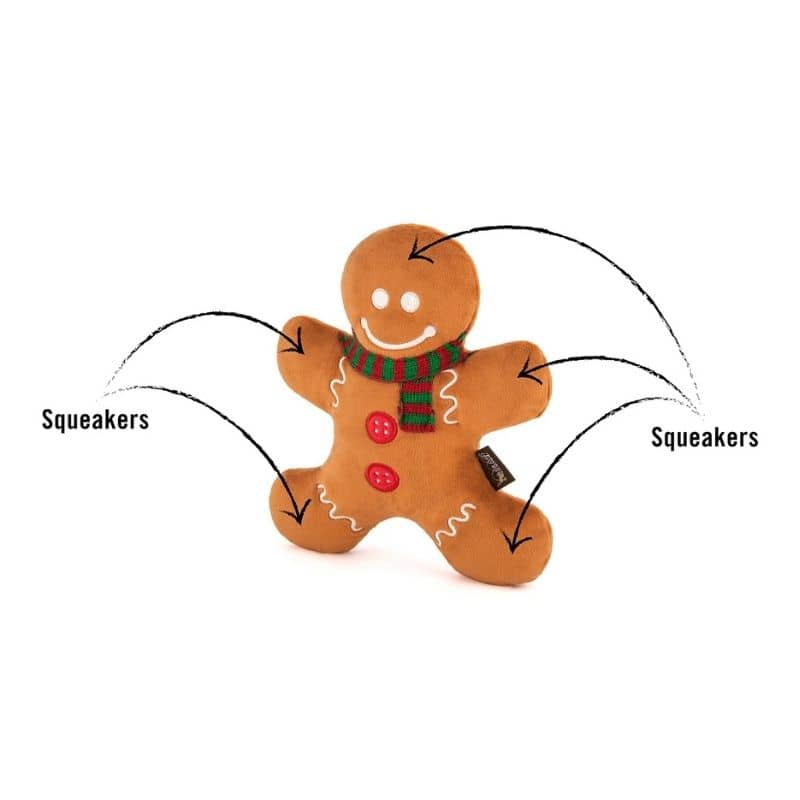 PELUCHE DE NOËL POUR CHIEN - BONHOMME PAIN D'ÉPICES – Image 3